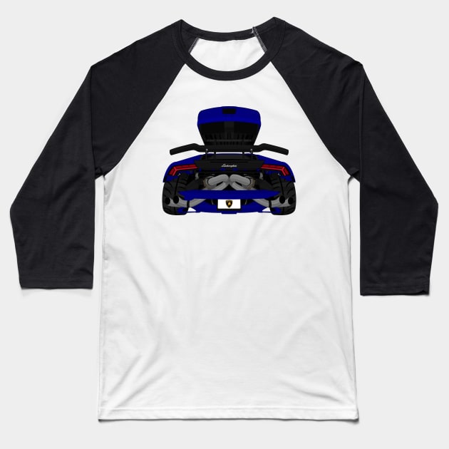 HURACAN NAVY Baseball T-Shirt by VENZ0LIC